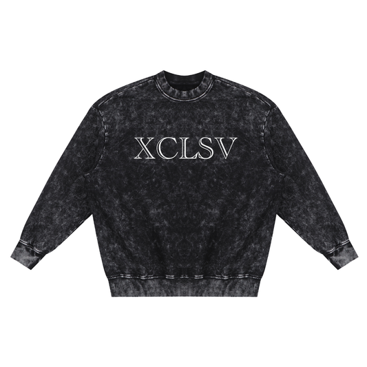 Xclsv Snow Washed Hand-Frayed Sweatshirt