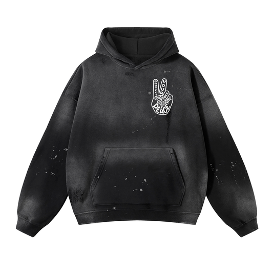 Vintage Washed Protect Your Peace Fleece Hoodie